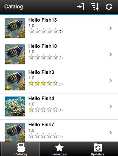 Catalog view on a phone
