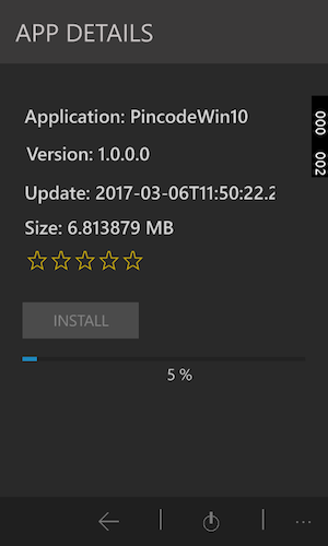 Select Install to install the application