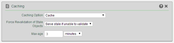 Set values to configure the caching behavior