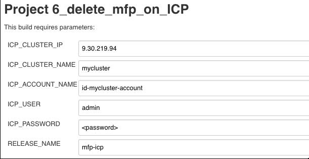 Delete MF on ICP Job Parameters