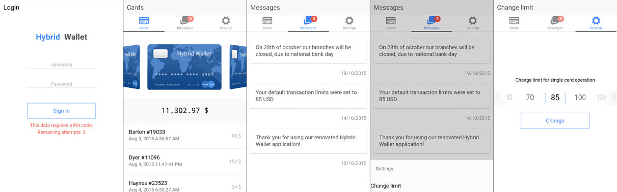 screen story for advanced wallet