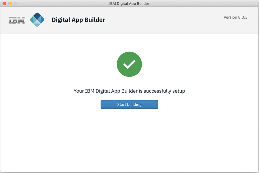 Startanzeige des Digital App Builder