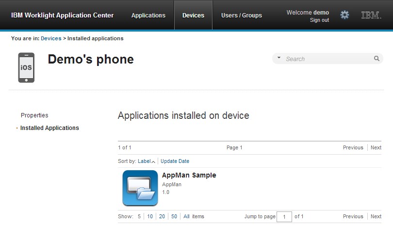 Applications installed on a device