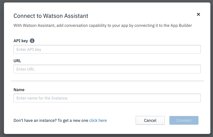 Watson Chat instance