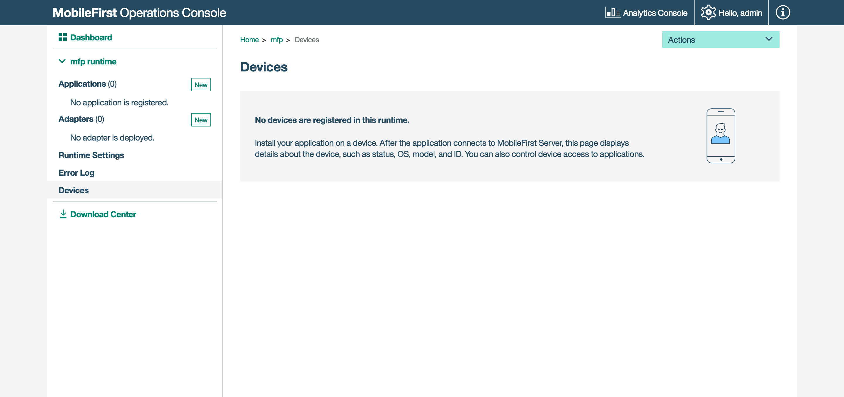 Image of device management screen