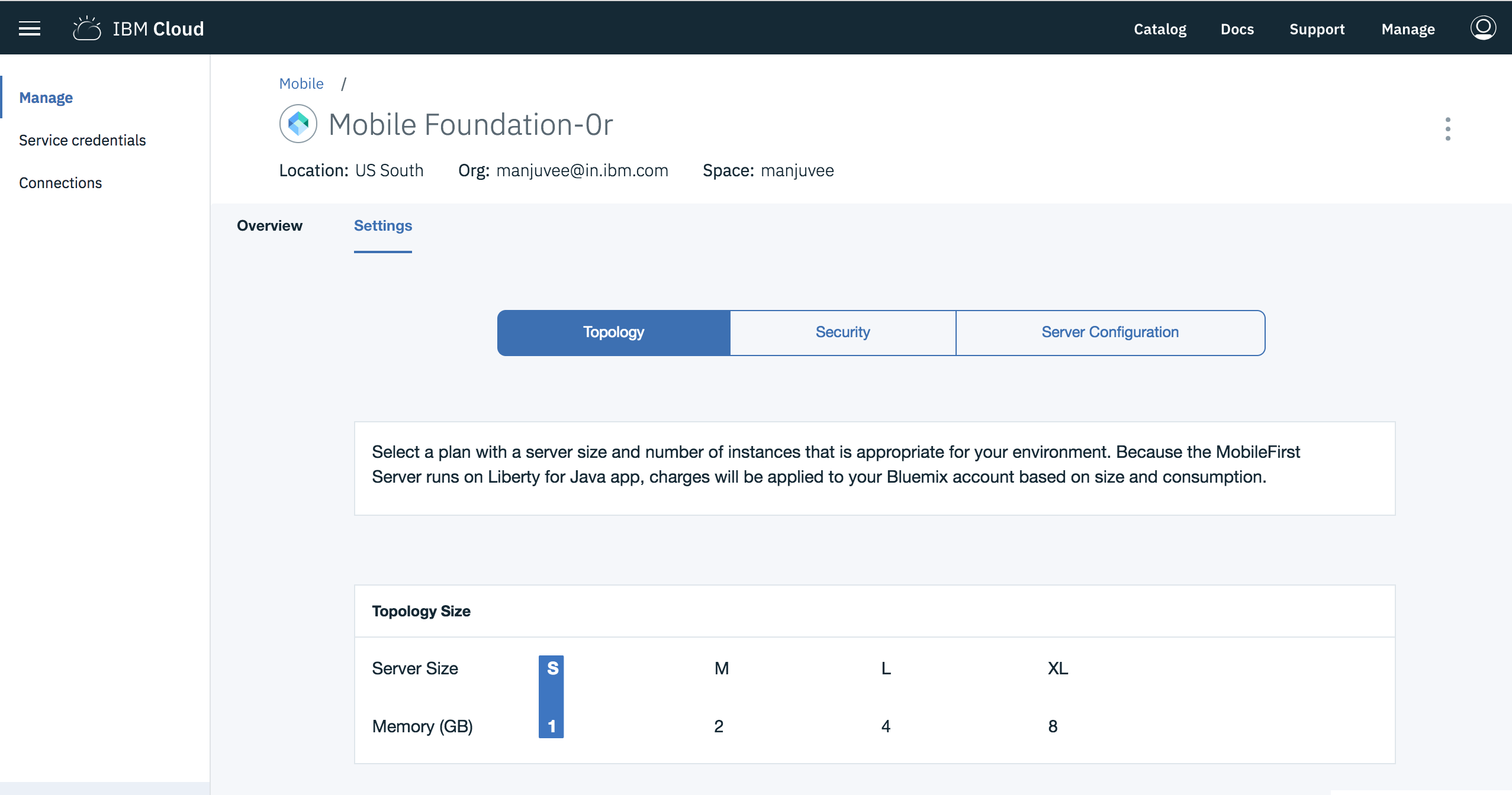 Imagen de la configuración de Mobile Foundation 