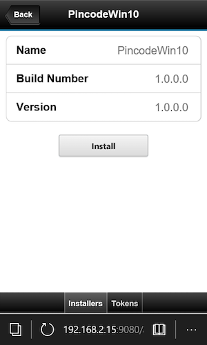 Select Install to install the application