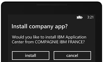 Installing the downloaded application on a Windows Phone device