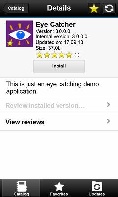 Windows Phone デバイスにインストールする企業アプリケーションのバージョンの「詳細」ビュー