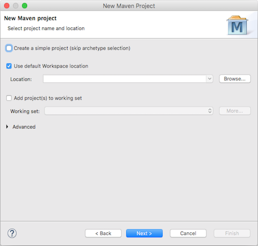 Image showing how to create an adapter Maven project in Eclipse