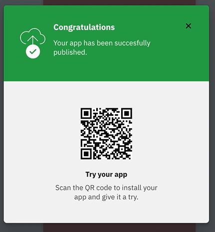 QR-код после публикации в App Center